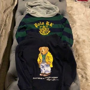 Lot of 2 Boys Polo Ralph Lauren Hoodies